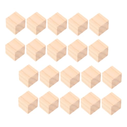 UTHCLO 20 Stück Teiliges Kleine Holz Würfel Naturbelassene DIY Holzblöcke zum Bemalen Stapeln und Basteln Robuste Quadratische Bausteine für Kreative Lernspiele und Vorschulaktivitäten von UTHCLO