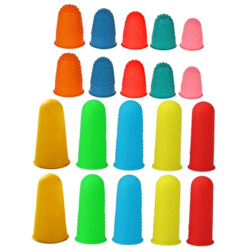 UTHCLO 20 Stück Teiliges Silikon Fingerschutz Rutschfeste Elastische Fingerlinge für Küche Handwerk Garten Schmuck und Büro Wiederverwendbare Kompakte Schutzkappen für Verschiedene von UTHCLO
