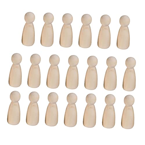 UTHCLO 20 Stück Teiliges Unbemalte Holzpuppen DIY und Bastelset für Figuren Hochwertigem Holz zur Kreativen Gestaltung für Bastelprojekte Fantasie von UTHCLO
