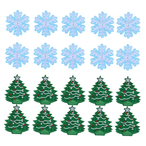 UTHCLO 20 Stück Teiliges Weihnachtsstickerei mit Schneeflocken und Weihnachtsbaum Applikationen Bestickte Patches Langlebig und Vielseitig für DIY Kleidung Festliche Dekoration und UTHCLO 20 Stück Teiliges Weihnachtsstickerei mit Schneeflocken und Weihnachtsbaum Applikationen Bestickte Patches Langlebig und Vielseitig für DIY Kleidung Festliche Dekoration und von UTHCLO