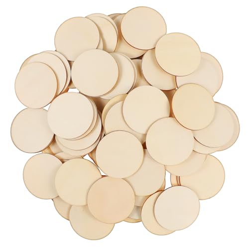 UTHCLO 200 Stk. Holzscheiben Dicke Runde Holzplättchen für Basteln DIY Schmuck Dekoration Stabile Holzrundlinge für Kreative Handwerksprojekte von UTHCLO