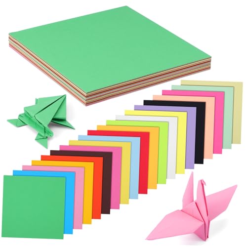 UTHCLO 200 Stück Buntes Origami Origami-Papier in verschiedenen Farben quadratisches Papier bunte Origami-Papiere Farbiges Kartonpapier Farbkarton farbiger Karton buntes Papier Zellstoff von UTHCLO