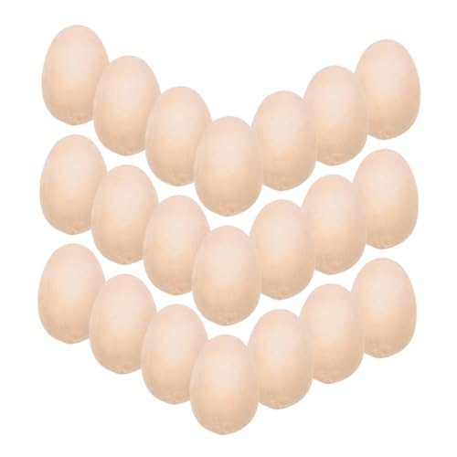 UTHCLO 200 Stück Holz Eier zum Bemalen Realistische DIY Deko Glatte Oberfläche Handpoliert Kreative Holz Eierornamente für Ostern und Bastelprojekte von UTHCLO