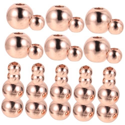 UTHCLO 200 Stück Kupfer Spacer Perlen Rund Glatt Metallperlen zum Schmuck Basteln DIY Armbänder Halsketten Zubehör für Kreative Schmuckherstellung von UTHCLO