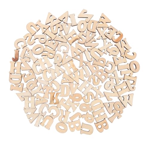 UTHCLO 200 Stück Teiliges Holzbuchstaben für Basteln Natürliche Unbemalte Holzplättchen Kleine und Große Buchstaben für DIY Deko Lernspielzeug Glatte Oberfläche zum Bemalen und Gestalten von UTHCLO
