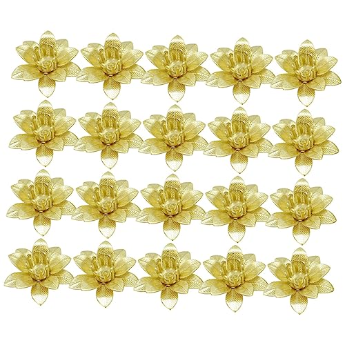 UTHCLO 20Stücke DIY Spacer Perlen Für Haarstäbe Blumenperlen Reinem Goldene Doppellagige Blüten Für Armbandgestaltung Bastelzubehörteile von UTHCLO