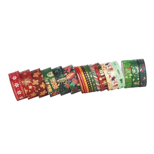 UTHCLO 21 Rollen Teiliges Weihnachts-washi Tape Dekoratives DIY Klebeband mit Goldgeprägten Weihnachtsmotiven Vielseitig Einsetzbar für Geschenkverpackung Scrapbooking und Partydekoration von UTHCLO