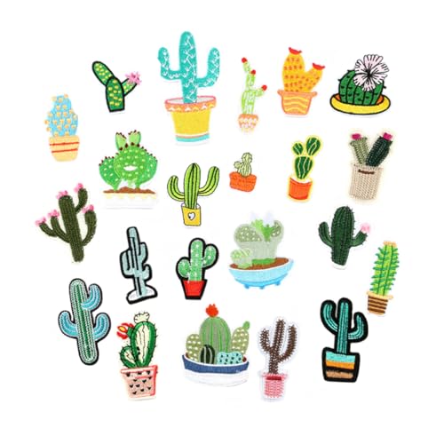 UTHCLO 22Stücke Kaktus Patches Exquisite Applique Stickerei Für DIY Nähzubehör Stoffe Kleidung Shirts Rucksäcke Jacken Und Mehr Für Dekoration von UTHCLO