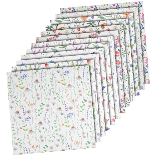 UTHCLO 24 Blatt Blumenmuster Papier für Scrapbooking Ästhetisches Bastelpapier für Karten Notizbücher und Fotoalben Vielseitige Verwendung mit Verschiedenen Floralen Designs von UTHCLO