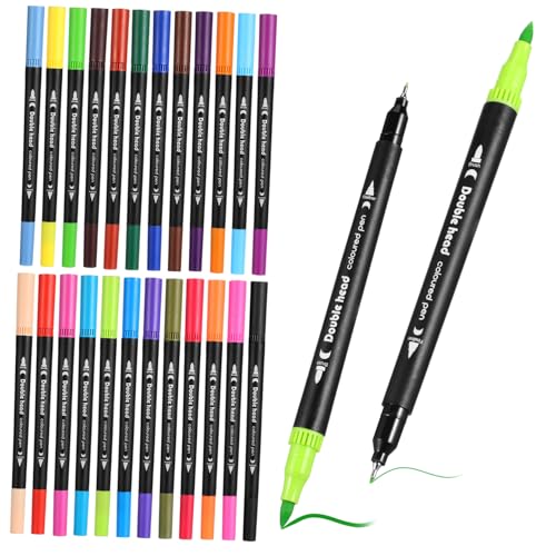 UTHCLO 24 Stk. Teiliges Dual Tip Aquarell Brush Pen Wasserbasierte Marker mit Weich und Fein Vielseitige Farben Leicht und Tragbar für Scrapbooking Notizen und Malen für Erwachsene UTHCLO 24 Stk. Teiliges Dual Tip Aquarell Brush Pen Wasserbasierte Marker mit Weich und Fein Vielseitige Farben Leicht und Tragbar für Scrapbooking Notizen und Malen für Erwachsene von UTHCLO