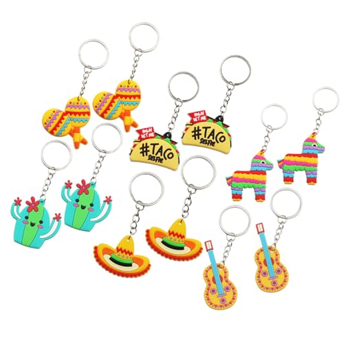 UTHCLO 24 Stück Teiliges Mexikanische Fiesta Party Schlüsselanhänger Rostfrei Leicht mit Bügeldesign zum Aufhängen Dekorativ für Taschen und Gepäck als Partygeschenk und Gastgeschenk von UTHCLO