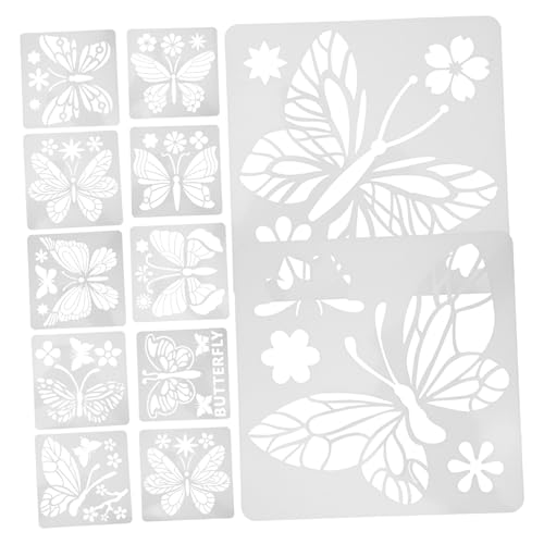 UTHCLO 24 Stück Teiliges Schmetterling Malschablonen Wiederverwendbare Hohlraum Vorlagen für DIY Wand und Bastelprojekte Geeignet für Scrapbooking und Heimdekoration von UTHCLO