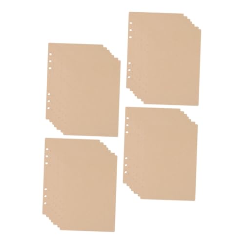 UTHCLO 240 Stück Nachfüllpapier Blanko Kraftpapier Lose Nachfüllbare Einlagen für Ringbuch Notizbuch Planer Büro Journal Schüler von UTHCLO