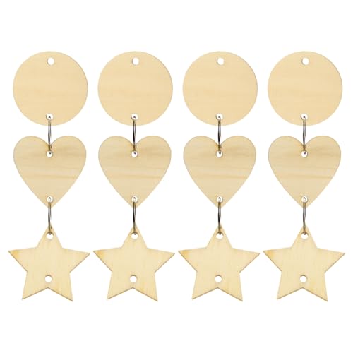UTHCLO 240 Stück Teiliges Holzanhänger set mit Formen Stern Kreis Herz und Metallringen Naturbelassene DIY Bastelanhänger für Geburtstagsdeko Malen und Kreative Holzprojekte UTHCLO 240 Stück Teiliges Holzanhänger set mit Formen Stern Kreis Herz und Metallringen Naturbelassene DIY Bastelanhänger für Geburtstagsdeko Malen und Kreative Holzprojekte von UTHCLO