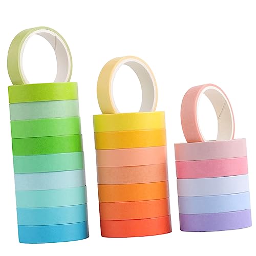 UTHCLO 24Rollen Bunte Washi Tape DIY Klebeband für Scrapbooking Basteln und Journaling für Kreative Projekte und Schulbedarf Vielseitig Einsetzbar von UTHCLO