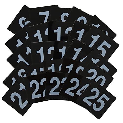 UTHCLO 25 Stück Digitales Tischnummernschild Reservierte Schilder Gruß Inhaber Der Tabellennummer Festzeltnummern Zahl Steht Rustikal Schwarze Tischnummern Schlüssel Sitzplätze Pvc Black von UTHCLO
