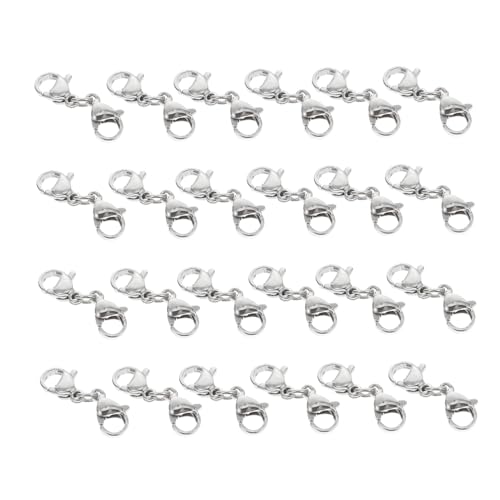 UTHCLO 25 Stück Teiliges Edelstahl Lobster Verschlüsse Kettenverlängerung Karabinerverschluss Schmuck DIY Reparatur Zubehör für Halsketten Armbänder und Anhänger UTHCLO 25 Stück Teiliges Edelstahl Lobster Verschlüsse Kettenverlängerung Karabinerverschluss Schmuck DIY Reparatur Zubehör für Halsketten Armbänder und Anhänger von UTHCLO