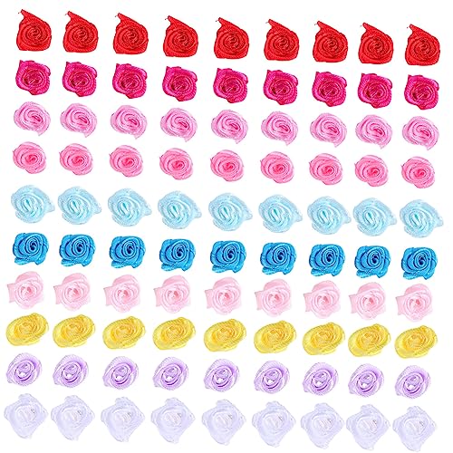 UTHCLO 250Stücke Handgemachte Bandblumen Gemischten Farben DIY Dekorationsmaterial Für Kunsthandwerk Blumenarrangements Hochzeiten Und Partys Rosenblüten Satin von UTHCLO