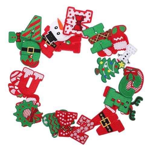 UTHCLO 26 Stück Gestickter Stoffaufnäher Briefflecken Für Kleidung Stoffapplikationen Weihnachtsflicken Zum Aufbügeln Kleidungsflicken Aufnähen Gestickte Buchstabenaufnäher Polyester von UTHCLO