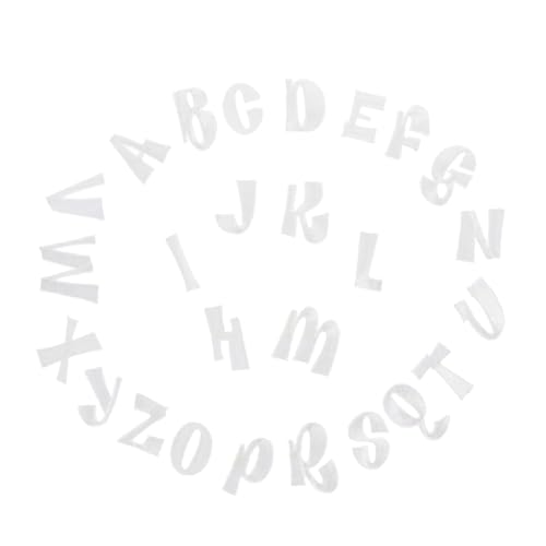 UTHCLO 26 Stück Teiliges Buchstaben aufnäher Aufbügeln Bestickte Stoffapplikationen für DIY Kleidung Taschen Hüte und Schuhe Weiße Buchstaben Patches Einfaches Aufnähen und Reparieren von UTHCLO