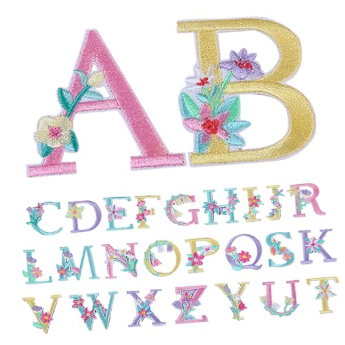 UTHCLO 26 Stück Teiliges Bügelbild Set mit Bestickten Buchstaben und Blumen Weiche Stoffpatches zum Aufbügeln und Nähen Farbige Applikationen zum Reparieren und Verzieren von Kleidung UTHCLO 26 Stück Teiliges Bügelbild Set mit Bestickten Buchstaben und Blumen Weiche Stoffpatches zum Aufbügeln und Nähen Farbige Applikationen zum Reparieren und Verzieren von Kleidung von UTHCLO