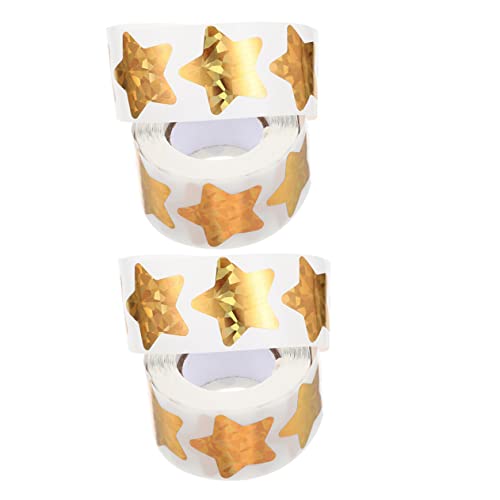 UTHCLO 2Rollen Sternaufkleber Selbstklebende Goldene Sterne für Bastelprojekte und Belohnungen für Bäckereien und Partys von UTHCLO