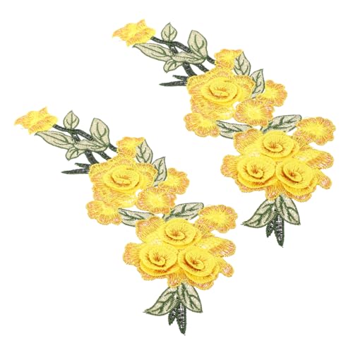UTHCLO 2Stücke Blumenstickerei Patch für DIY Kleidung Wasserlöslich Multifunktional für Taschen Shirts Rucksäcke und Weitere Handwerksprojekte von UTHCLO