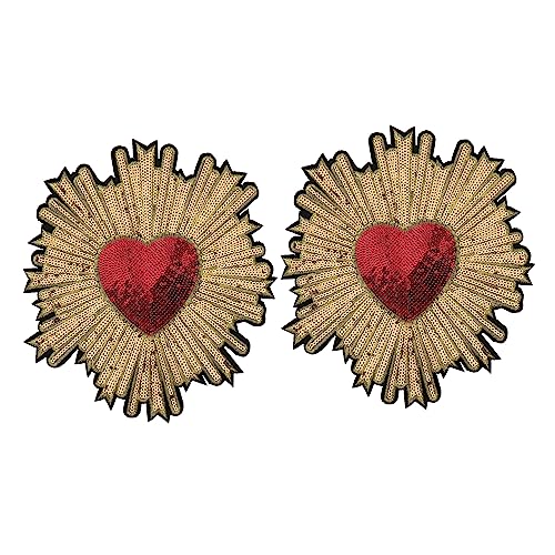 UTHCLO 2Stücke Handgemachte Stickerei Patches Mit Pailletten Herz Aufnäher Für Kleidung Dekoratives Zubehör Gestickte Applikationen Für DIY Projekte Und Bastelarbeiten UTHCLO 2Stücke Handgemachte Stickerei Patches Mit Pailletten Herz Aufnäher Für Kleidung Dekoratives Zubehör Gestickte Applikationen Für DIY Projekte Und Bastelarbeiten von UTHCLO
