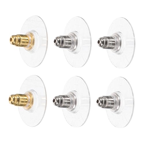 UTHCLO 3 Paare Ohrstecker Rückstecker Ohrstopper für Ohrringe Praktische und Sichere Ohrschmuck Zubehör für DIY Schmuckgestaltung Farben Silber von UTHCLO