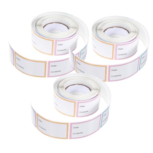 UTHCLO 3 Rollen Selbstklebende Lebensmittel Etiketten Aufkleber für Vorratsdosen Gefriergut Beschriftbar Bpa Frei Abziehbar für Glas und Kunststoffbehälter Kühlschrank Organizer UTHCLO 3 Rollen Selbstklebende Lebensmittel Etiketten Aufkleber für Vorratsdosen Gefriergut Beschriftbar Bpa Frei Abziehbar für Glas und Kunststoffbehälter Kühlschrank Organizer von UTHCLO
