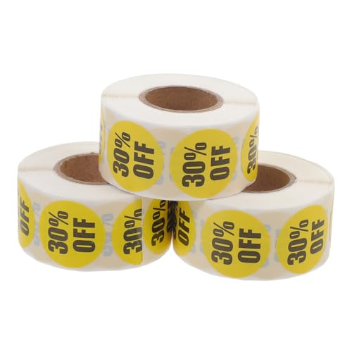 UTHCLO 3 Rollen Supermarkt Aufkleber Rabatt Sticker mit Starker Klebekraft Langlebige Selbstklebende Preisschild aufkleber für Einzelhandel Verkaufsförderung und Ladenwerbung UTHCLO 3 Rollen Supermarkt Aufkleber Rabatt Sticker mit Starker Klebekraft Langlebige Selbstklebende Preisschild aufkleber für Einzelhandel Verkaufsförderung und Ladenwerbung von UTHCLO