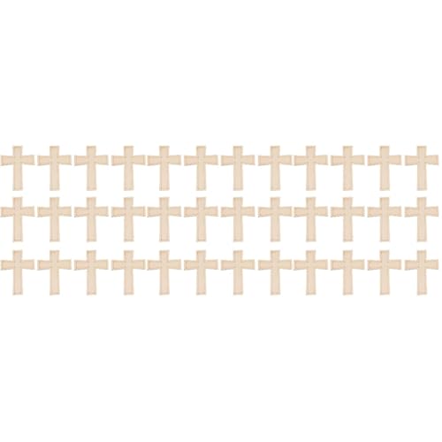 UTHCLO 3 Sätze Deko-anhänger Aus Holzspänen Kreuze Zum Basteln Zauber Zum Basteln Kreuzen Hängend Kreuz Zum Basteln Holzscheiben Wandbehang Aus Holz Beige Hölzern 12 Stück * 3 von UTHCLO