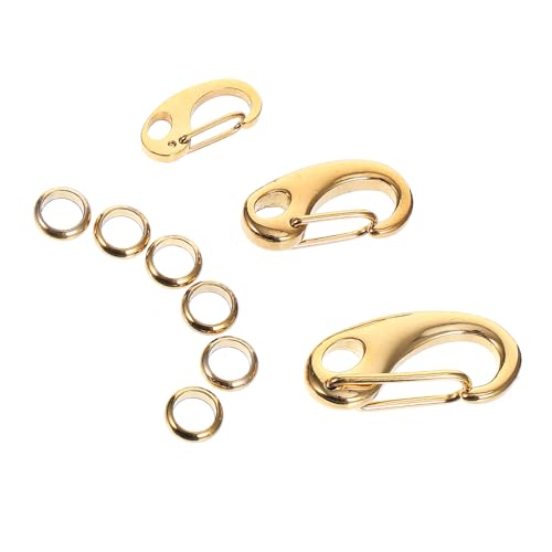 UTHCLO 3 Stück Edelstahl Hundehalsband Clip Karabiner mit Ringen Rostfrei Leicht Sicher für Hundemarken und Katzenhalsbänder Schneller Verschluss Langlebig und Praktisch von UTHCLO