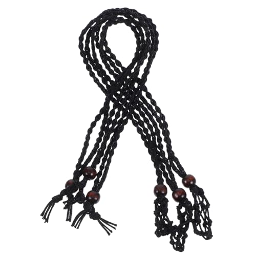 UTHCLO 3 Stück Geflochtene Halskette Mit Anhänger Rock-halskette Kabelhalter Halsketten Mit Kristallhalter Halskette Steinhalter Steinkäfige Für Kristalle Anhängerhalter Wachsseil Black von UTHCLO