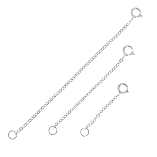 UTHCLO 3 Stück Sterlingsilber Verlängerungsketten Teilig Einstellbare Kettenverlängerung für Halskette Armband Schmuckzubehör DIY Schmuckherstellung von UTHCLO