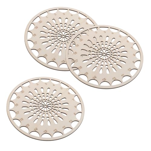 UTHCLO 3 Stück Sticked Floss Speichergerät Kreuzstichfadenhalter Stickzubehör Holzfadenregal Thread-organizer-tool Nähzubehör-organizer Nähfaden-aufbewahrungsplatte Hölzern Beige von UTHCLO
