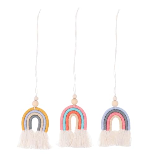 UTHCLO 3 Stück Teiliges Auto Hängedekor aus Buntem Baumwollgarn mit Regenbogen Anhänger Leichter Boho Schmuck für Rückspiegel Schlüssel und Wanddekoration Langlebig und Vielseitig UTHCLO 3 Stück Teiliges Auto Hängedekor aus Buntem Baumwollgarn mit Regenbogen Anhänger Leichter Boho Schmuck für Rückspiegel Schlüssel und Wanddekoration Langlebig und Vielseitig von UTHCLO