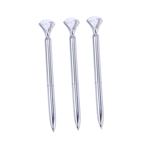 UTHCLO 3 Stück Teiliges Kugelschreiber Silber mit Großem Kristalldiamant Metallischer Metallroller mit Feiner Spitze Glattes Schreiben Langlebig für Büro Schule Studium UTHCLO 3 Stück Teiliges Kugelschreiber Silber mit Großem Kristalldiamant Metallischer Metallroller mit Feiner Spitze Glattes Schreiben Langlebig für Büro Schule Studium von UTHCLO