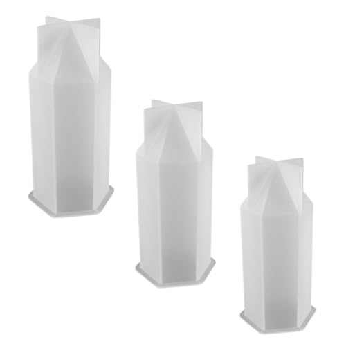 UTHCLO 3 Stück Teiliges Silikon kerzenform Sechseckige Kreative DIY Epoxidharz Kerzenformen Wiederverwendbar Einfach zu Entformen Langlebig für Hauskerzenherstellung und Dekoration von UTHCLO