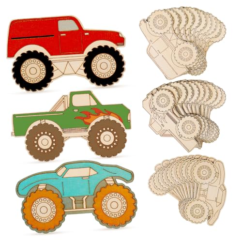 UTHCLO 30 Stk. Teiliges Monstertruck Holzrohlinge Unlackiert zum Bemalen DIY Bastelset für Kindergeburtstag und Partydeko Handliche Holzautos als Kreative Bastelmotivation UTHCLO 30 Stk. Teiliges Monstertruck Holzrohlinge Unlackiert zum Bemalen DIY Bastelset für Kindergeburtstag und Partydeko Handliche Holzautos als Kreative Bastelmotivation von UTHCLO