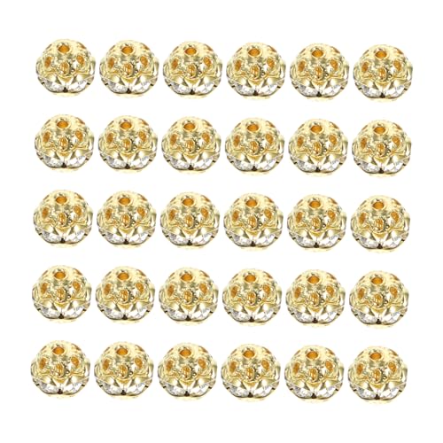 UTHCLO 30 Stück Kristall Spacer Beads für Schmuckherstellung Goldene Abstandshalterperlen für Armbänder und DIY Projekte UTHCLO 30 Stück Kristall Spacer Beads für Schmuckherstellung Goldene Abstandshalterperlen für Armbänder und DIY Projekte von UTHCLO