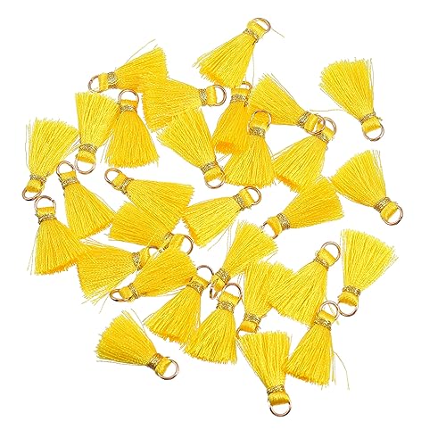 UTHCLO 30 Stück Quastenzubehör klein bunt handgefertigte Bastelquasten farbig Schild Quasten-Charme Schlüsselkette DIY Quastenanhänger selber machen Schlüsselbund Das Quasten Rayon Gelb UTHCLO 30 Stück Quastenzubehör klein bunt handgefertigte Bastelquasten farbig Schild Quasten-Charme Schlüsselkette DIY Quastenanhänger selber machen Schlüsselbund Das Quasten Rayon Gelb von UTHCLO