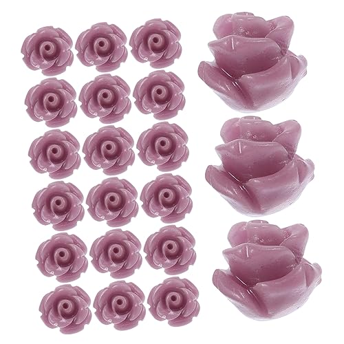 UTHCLO 30 Stück Resin Blumenperlen für DIY Schmuckherstellung Zwischenperlen für Armbänder Haargummis und Kreative Bastelideen Lila von UTHCLO