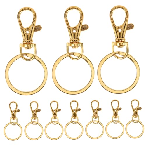 UTHCLO 30 Stück Rotierendes Schlüsselanhänger-Zubehör schlüsselring mit karabiner schlüsselanhänger set Schlüsselring Zubehör argollas para llaveros goldener Schlüsselring Reiz Eisen von UTHCLO