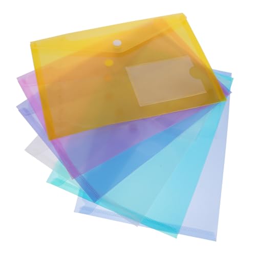 UTHCLO 30 Stück Teiliges Dokumententaschen mit Transparentem Snap Button Kunststoff Organizer für Büro und Schule Praktische Tasche mit Umschlag Design Klare Mappe mit Zufällige Farbe von UTHCLO