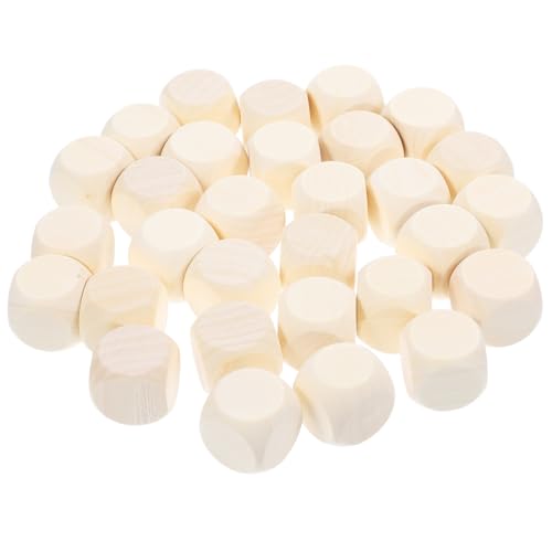 UTHCLO 30 Stück Teiliges Große Unvollendete Holzwürfel Blanko Würfel DIY Bastelklötzchen für Kreative Mustergestaltung Spielsteine Holzklötzchen Basteln von UTHCLO