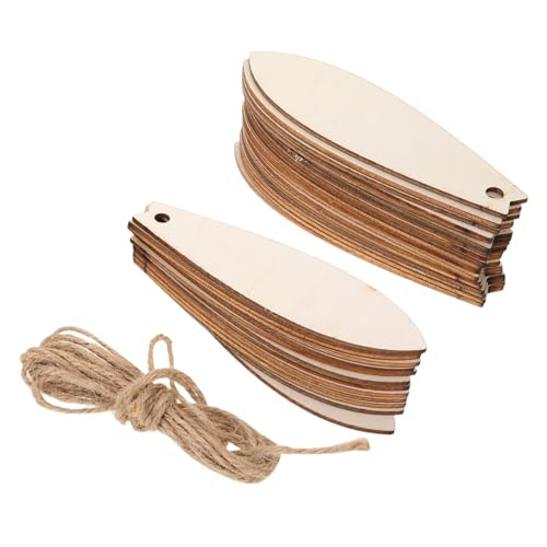 UTHCLO 30 Stück Teiliges Holz Surfbrett Anhänger Unfertige Holzfiguren für DIY Sommer Basteln Kreative Malprojekte Hawaii Party Dekoration Strandmotiv von UTHCLO