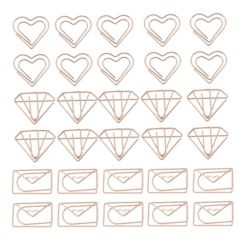 UTHCLO 30 Stück Teiliges Kleine Kreative Papierklammern mit Umschlag designs Praktische Büroklammern für Lesezeichen Dokumente Scrapbooking und Briefpapier in Elegantem von UTHCLO