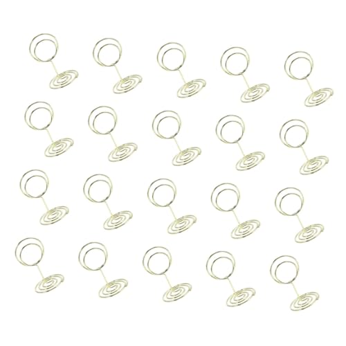 UTHCLO 30 Stück Teiliges Metall Notizhalter Clips mit Rundem Sockel Stabile Tischkartenhalter und Foto clip Ständer Goldfarbene Metall Klammern für Memo Namenskarten und Tischnummern von UTHCLO