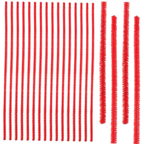 UTHCLO 300 Stück Chenille Stiele Biegsame Plüschstäbe in Rot DIY Bastelstäbe für Kreative Handwerksprojekte Sichere Materialien von UTHCLO
